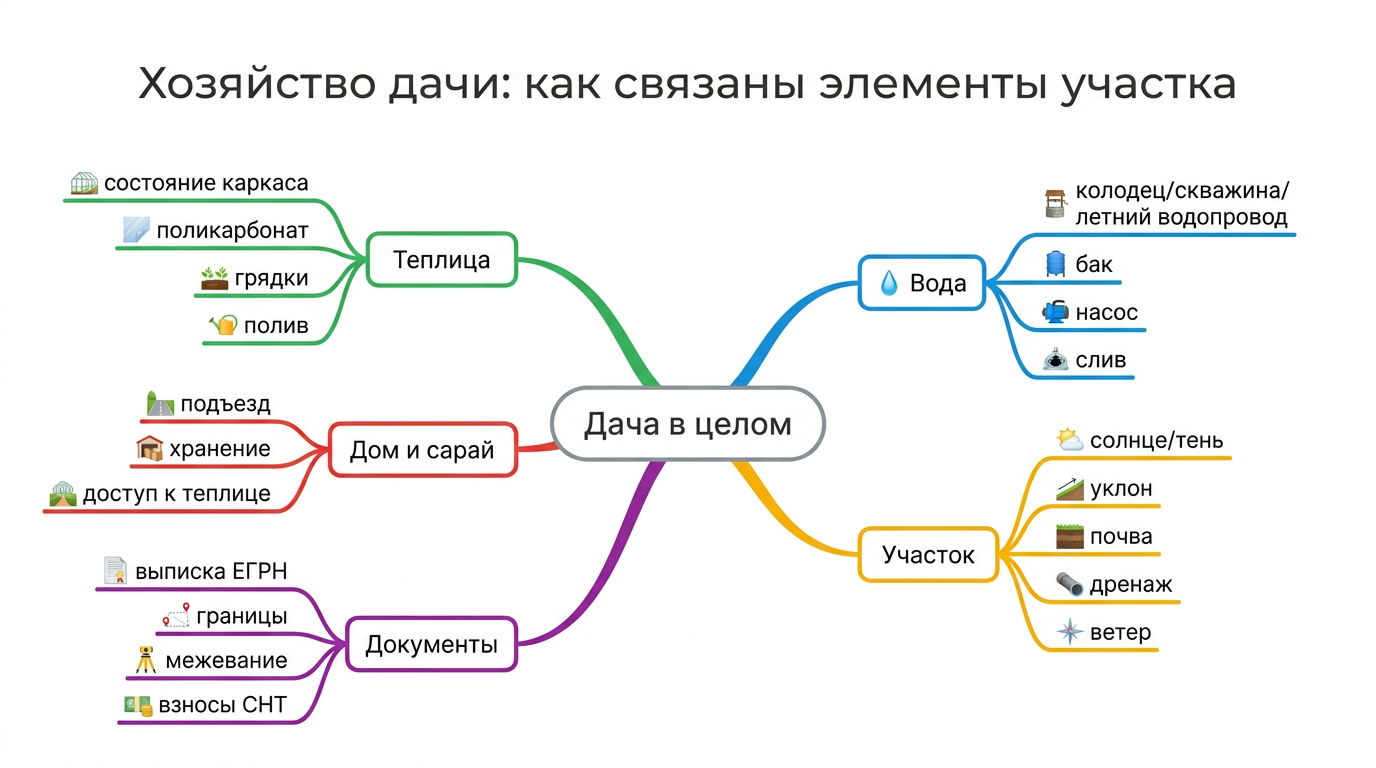 Хозяйство дачи: ак связаны элементы участка